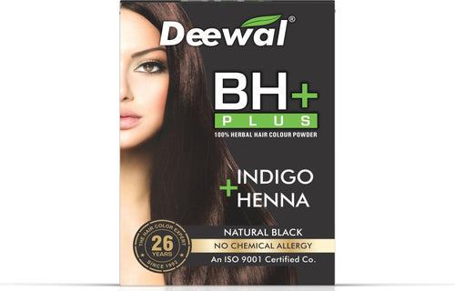 BH+(100% Herbal Hair Colour Powder)(Black)
