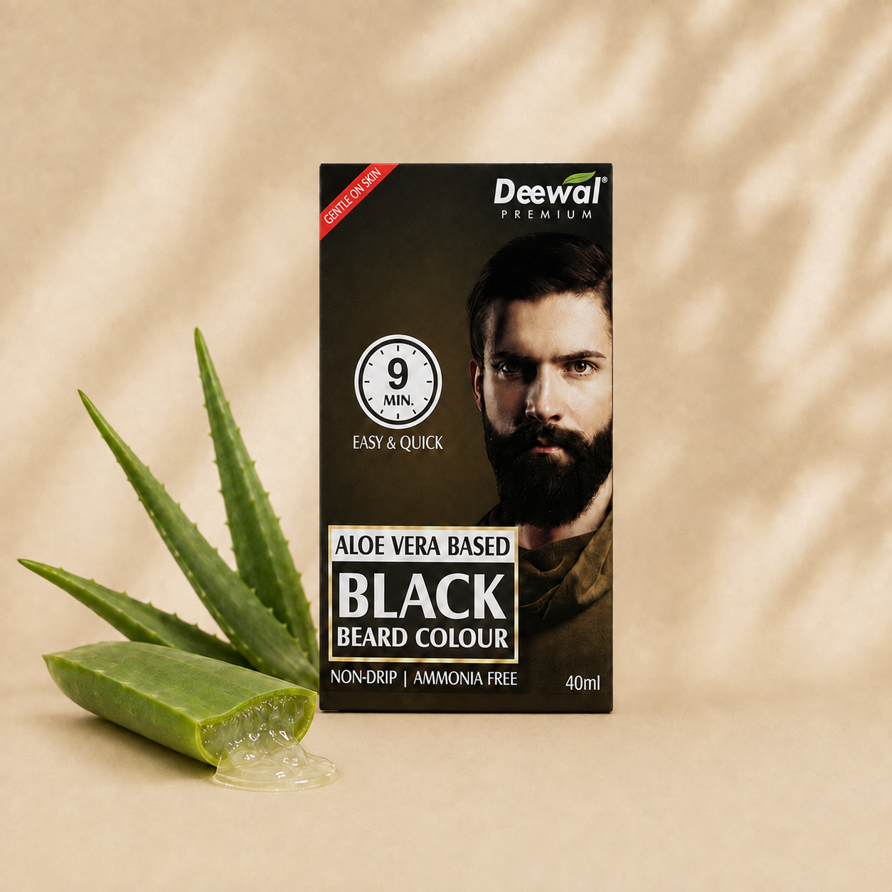 Deewal Aloevera Based Beard Black Colour (40ml)