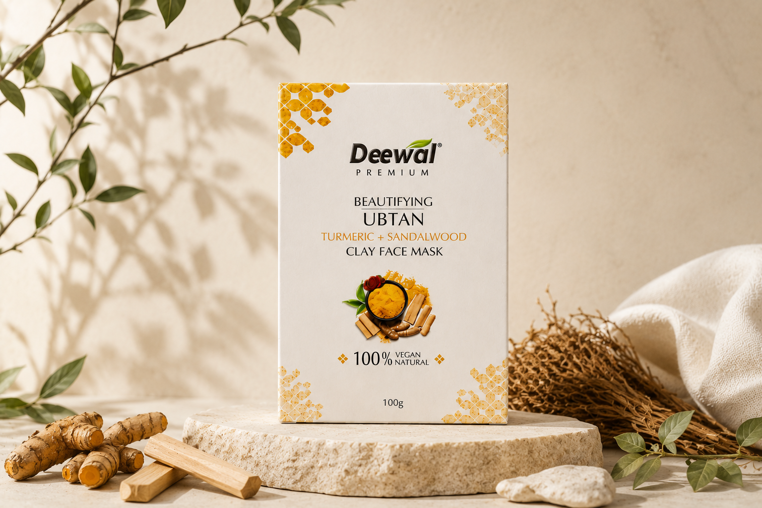 Deewal Beautifying Ubtan Clay Face Mask (100% Natural) 100g