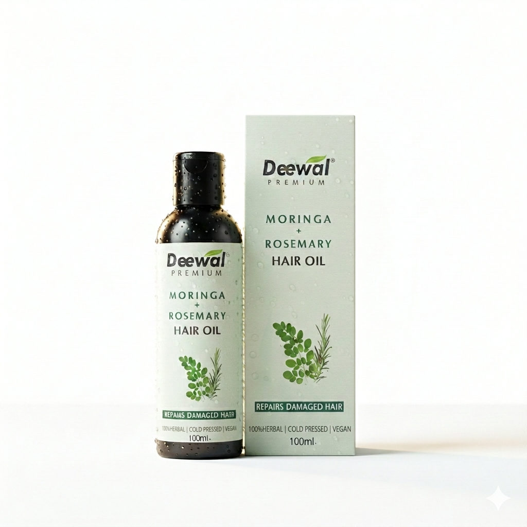 Deewal Moringa + Rosemary Hair Oil (100% Herbal)