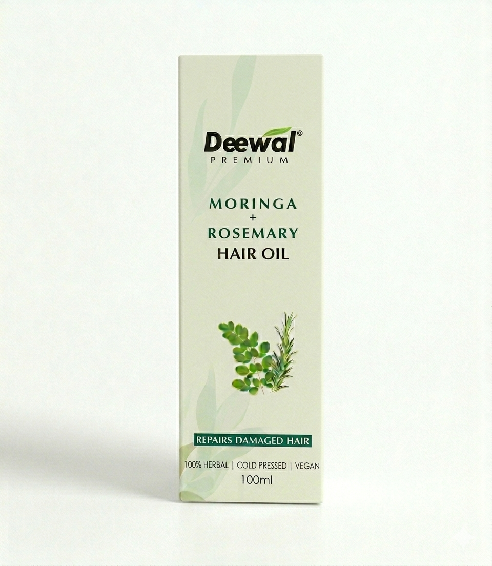 Deewal Moringa + Rosemary Hair Oil (100% Herbal)