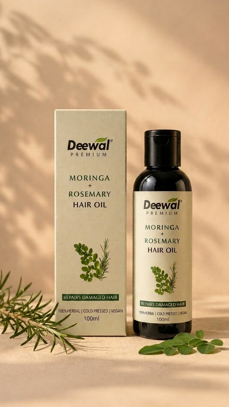 Deewal Moringa + Rosemary Hair Oil (100% Herbal)
